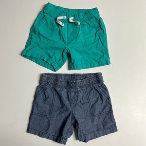 Carter’s shorts| size 18 months| blue, green